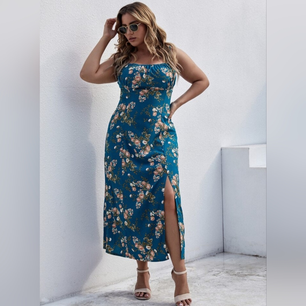 Women's Floral Dress, Size 1XL